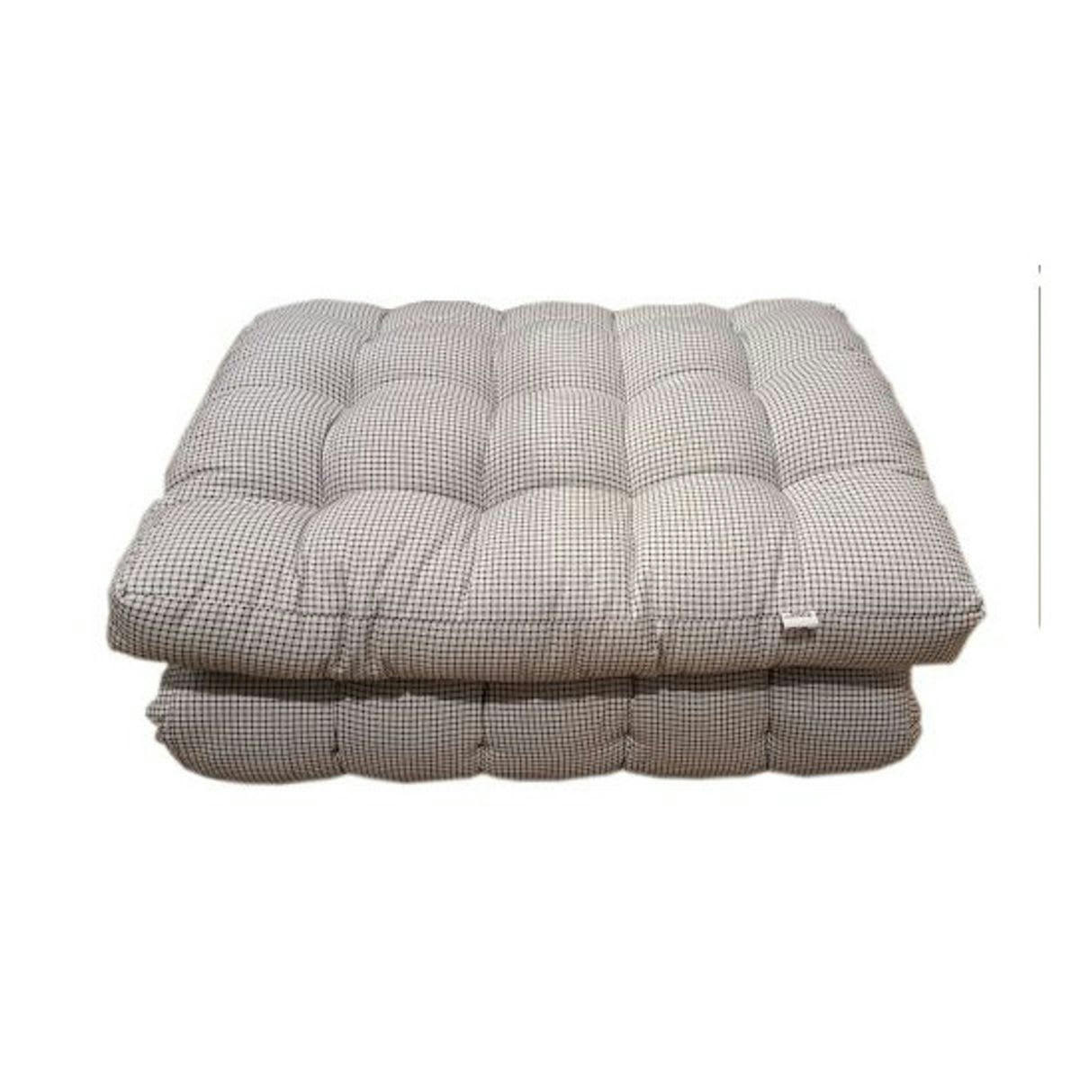 ROMY - Matelas de sol en coton imprimé motif quadrillé 60 x 170 cm