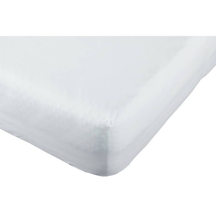 Habitat Cotton 200TC White Extra Deep Fitted Sheet - Single