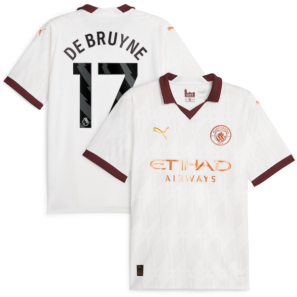 Kevin De Bruyne Manchester City Puma 2023/24 Away Replica Jersey - White