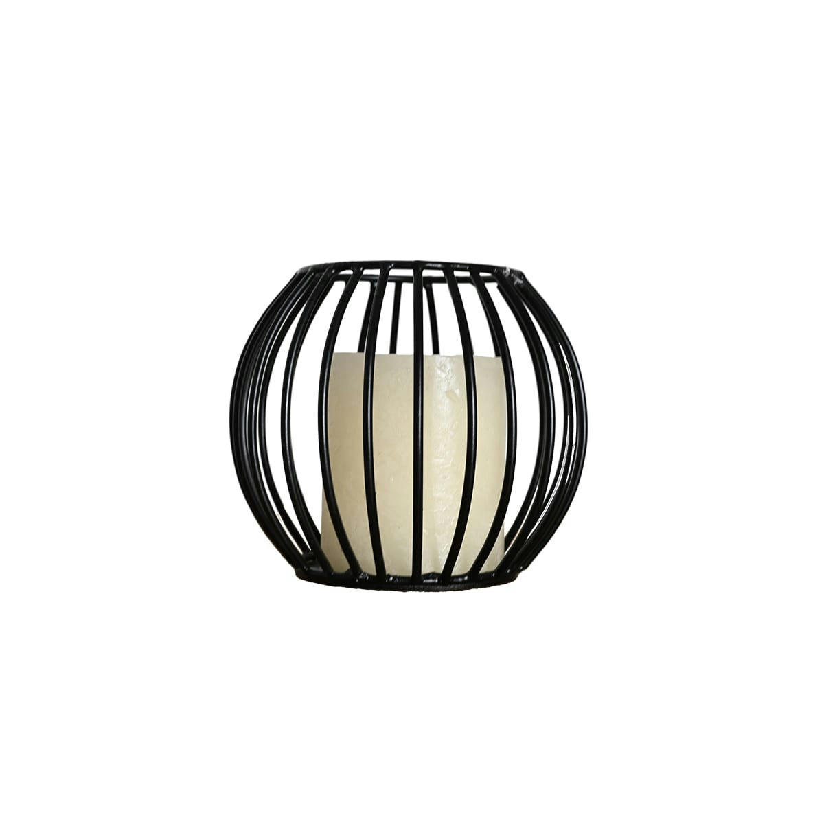 KEMI BLACK - Photophore métal rond 13x11 cm  noir 13x13x11 cm