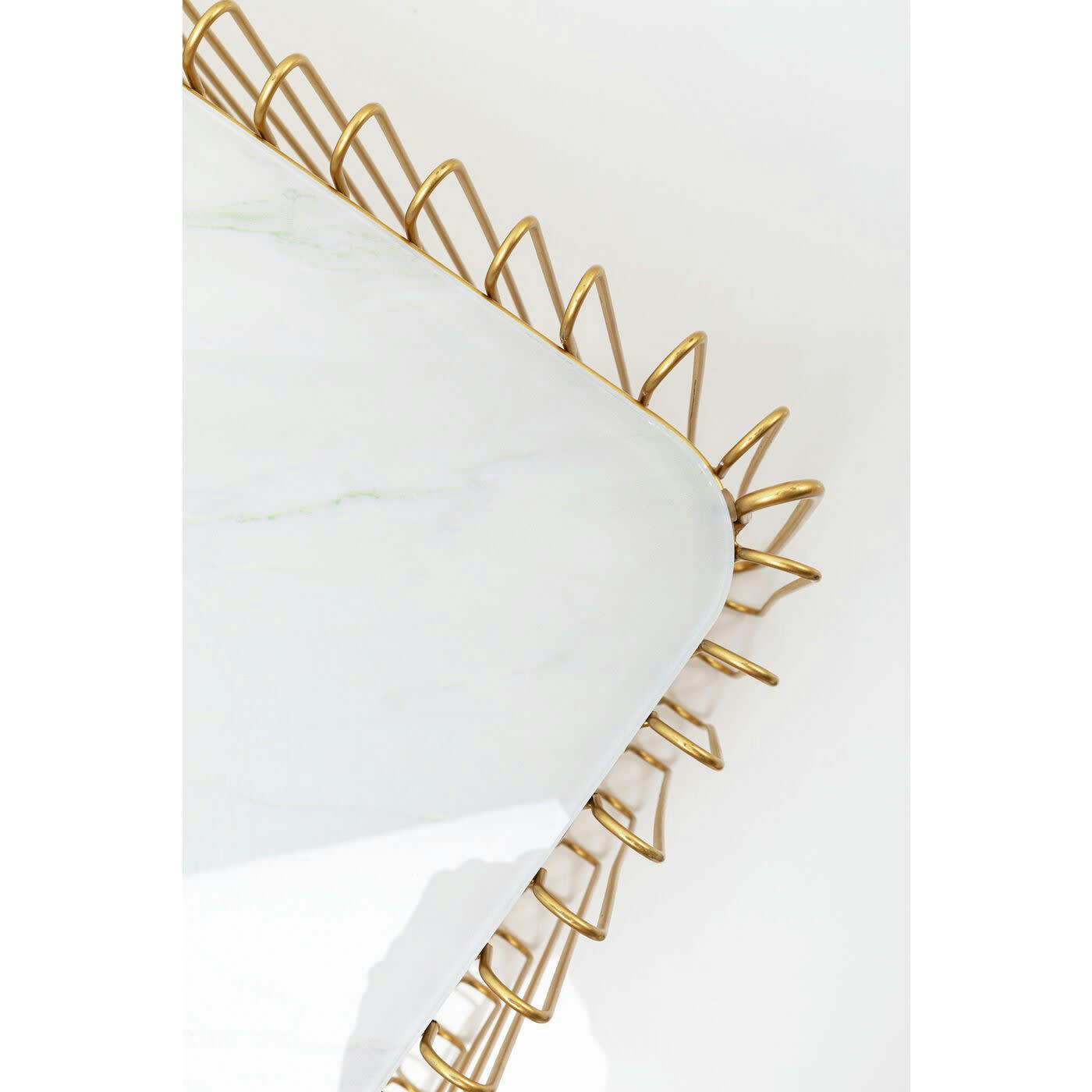 WIRE - Table basse Wire laiton effet marbre blanc 145x70cm Kare Design