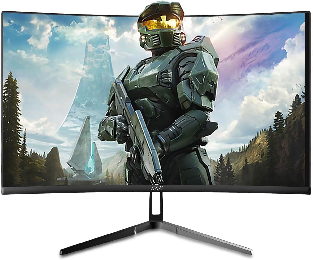 ZZA 32 Curved Gaming Monitor  4K UHD (3840 x 2160) VA Display  1500R Immersion  144Hz/160Hz Refresh Rate  Advanced Computer Screen  Supports AMD FreeSync Premium  120% sRGB Color Gamut HDMI 2.1/DP1.4