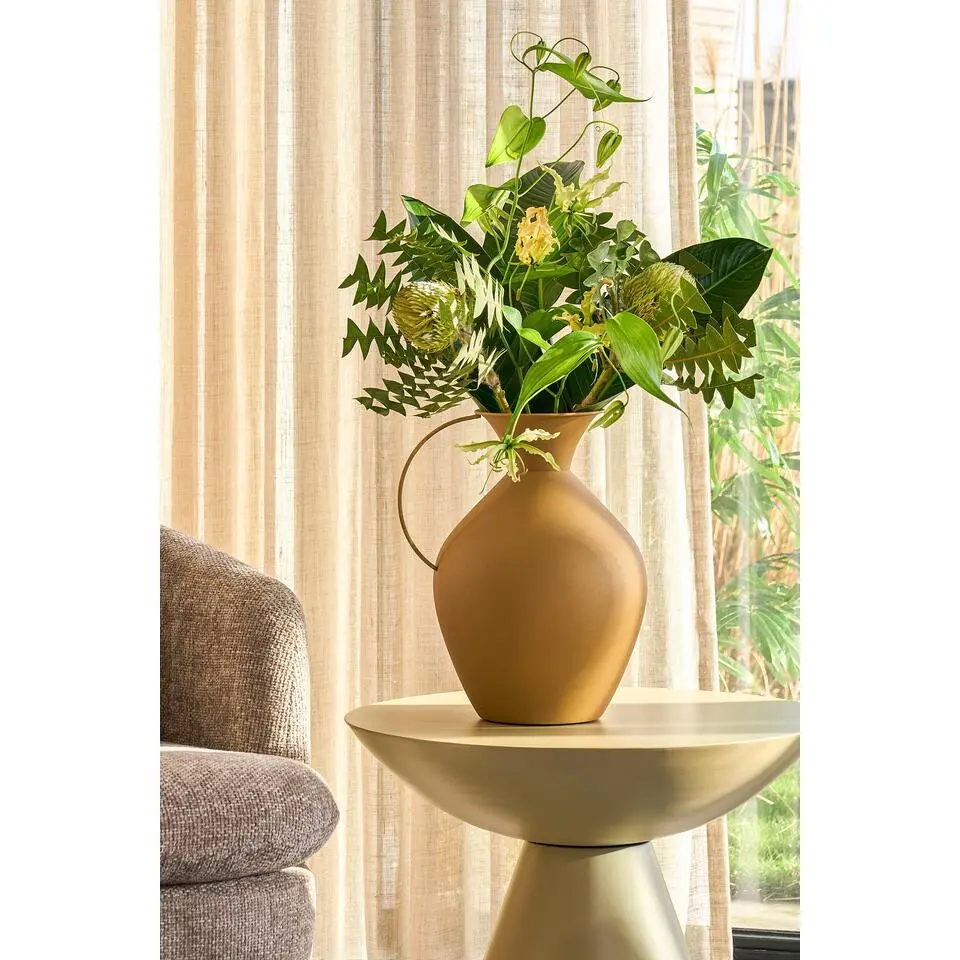 Mica Decorations Gyge Vaas - L30 x B24 x H37 cm - Metaal - Geel