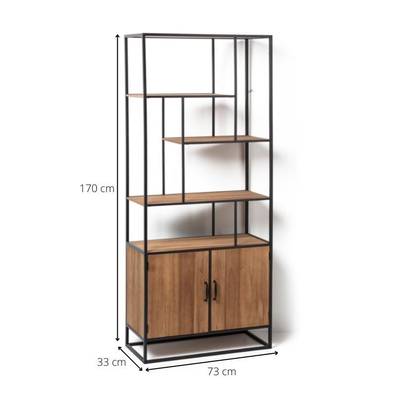 Vakkenkast Charlie met deuren - 170x73x33 cm