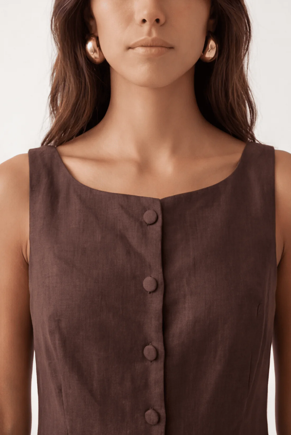 ROBE LIN - CHELSEA - CHOCOLAT