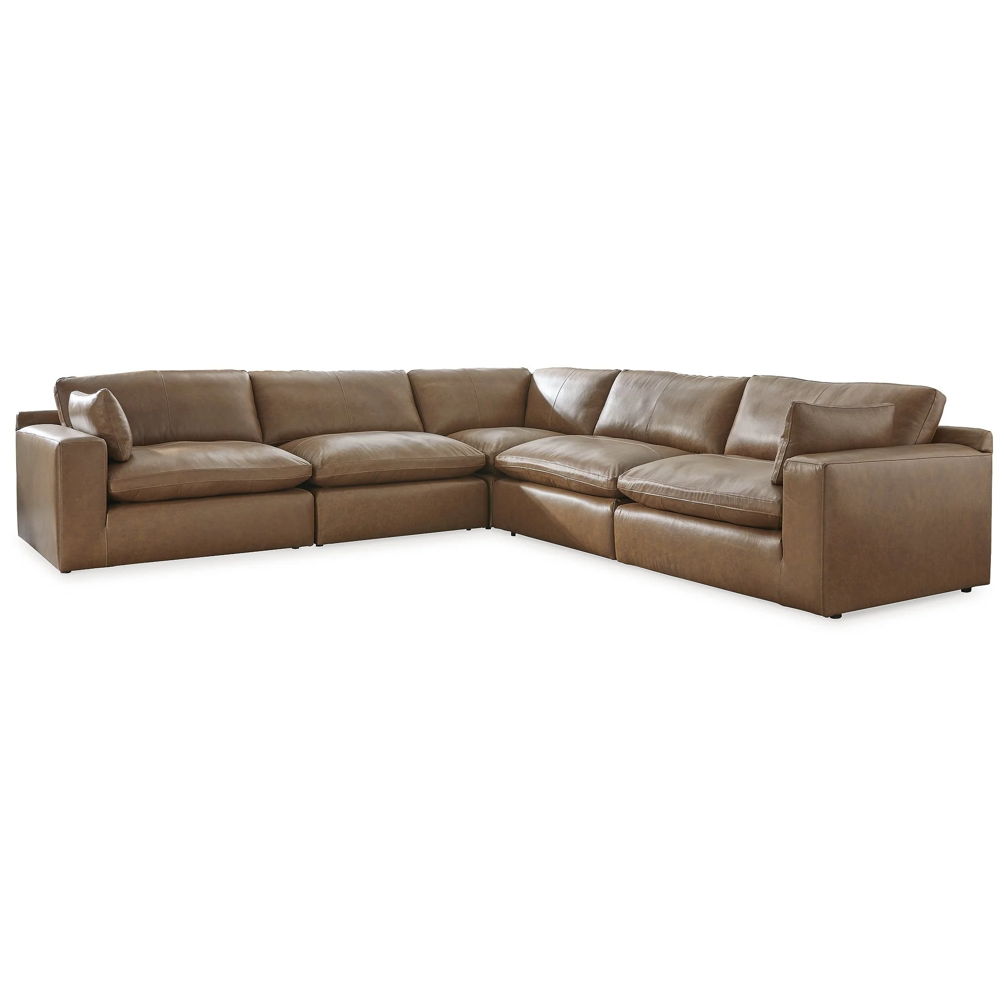 Signature Design by Ashley Emilia Medium Brown 5-Piece Sectional - 132W x 132D x 36H
