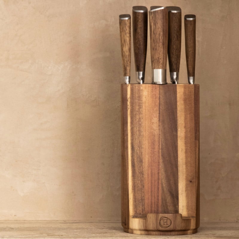 Hugo kennis messenhouder - acaciahout - &Oslash;12x24 cm