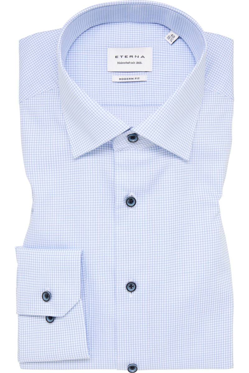 ETERNA Modern Fit Hemd mittelblau, Kariert