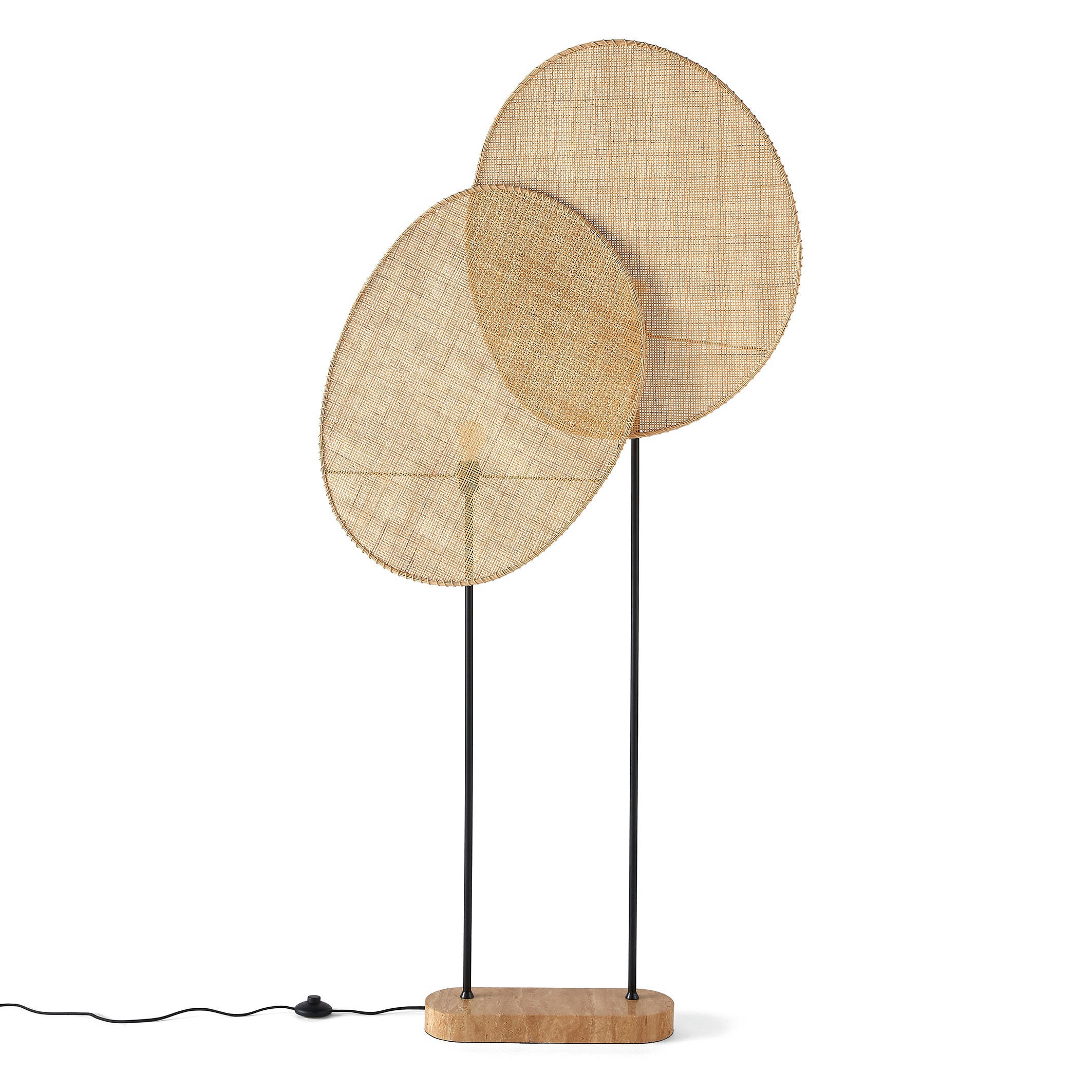 Lampadaire en rotin, design E. Gallina, Canopée
