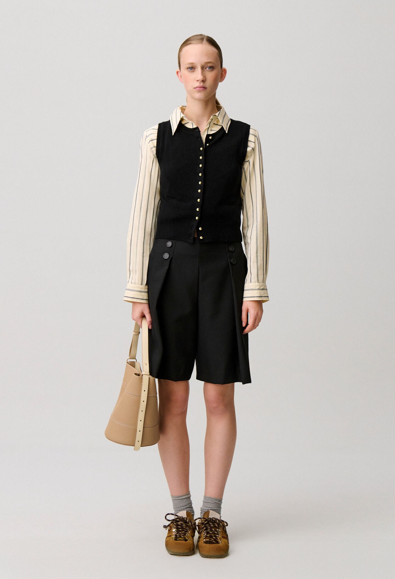 Top maille boutonné