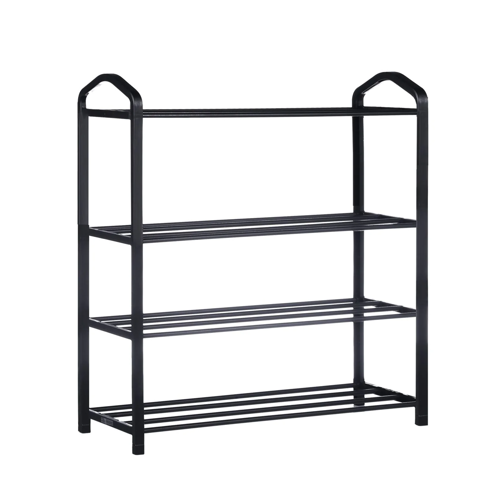 24.5 in. H 12-Pair Black Shoe Rack