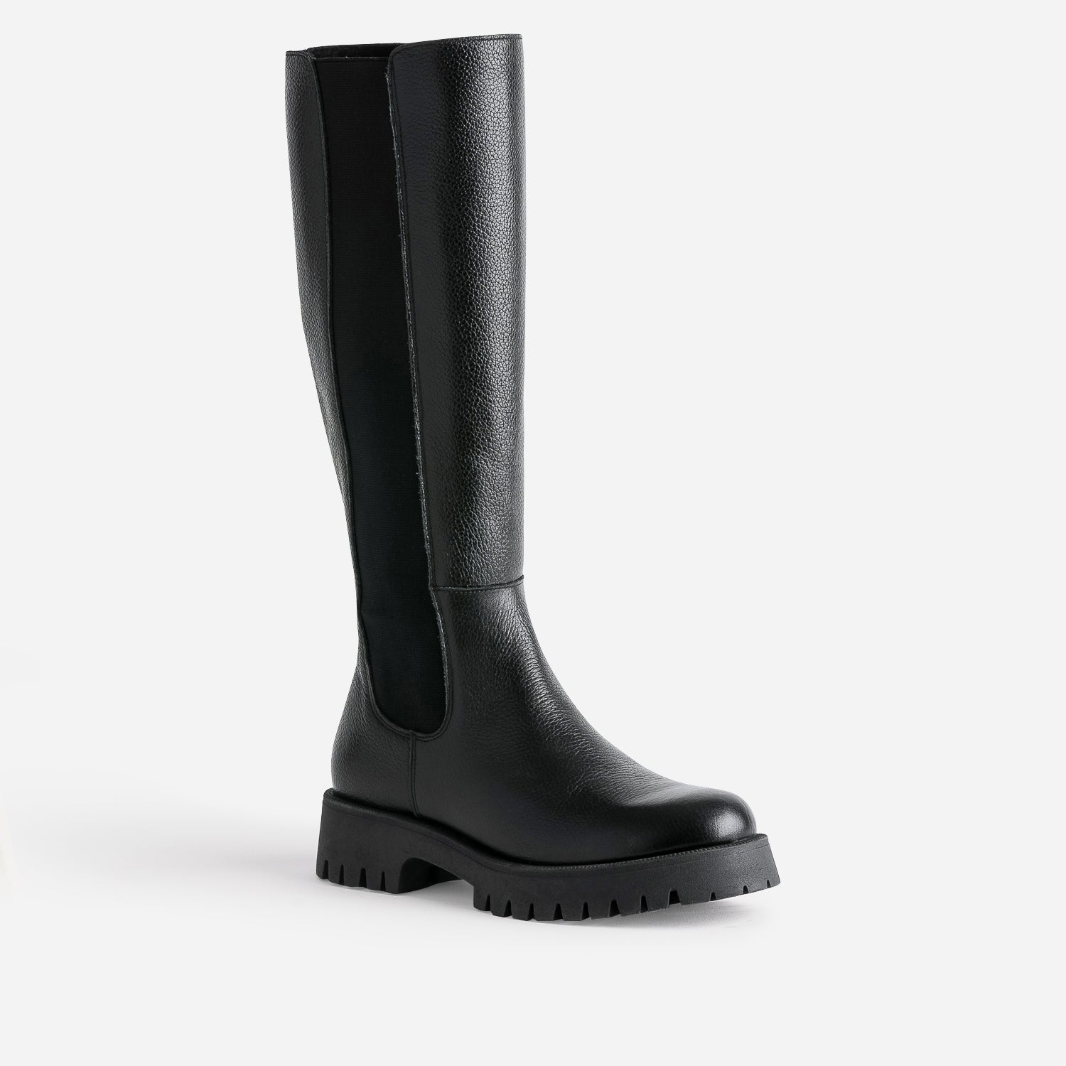 Botte noire TEXTO cuir éco-conçue semelle crantée