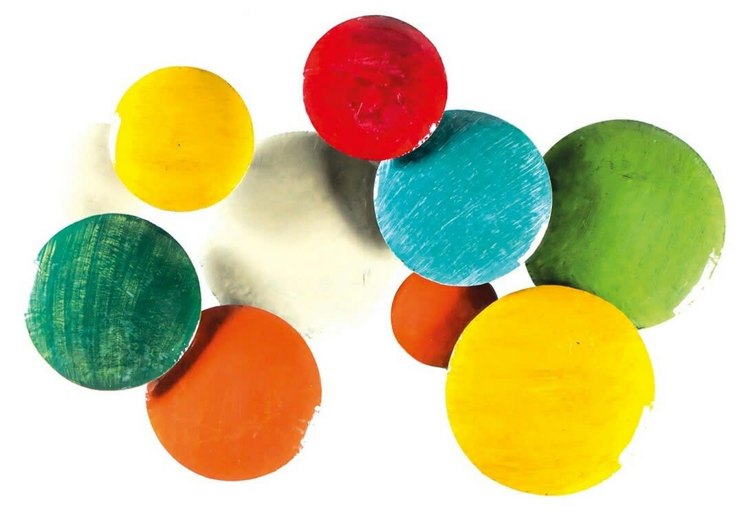 BIG-BEL - Décoration murale en métal, circle popy multicolore 100x70