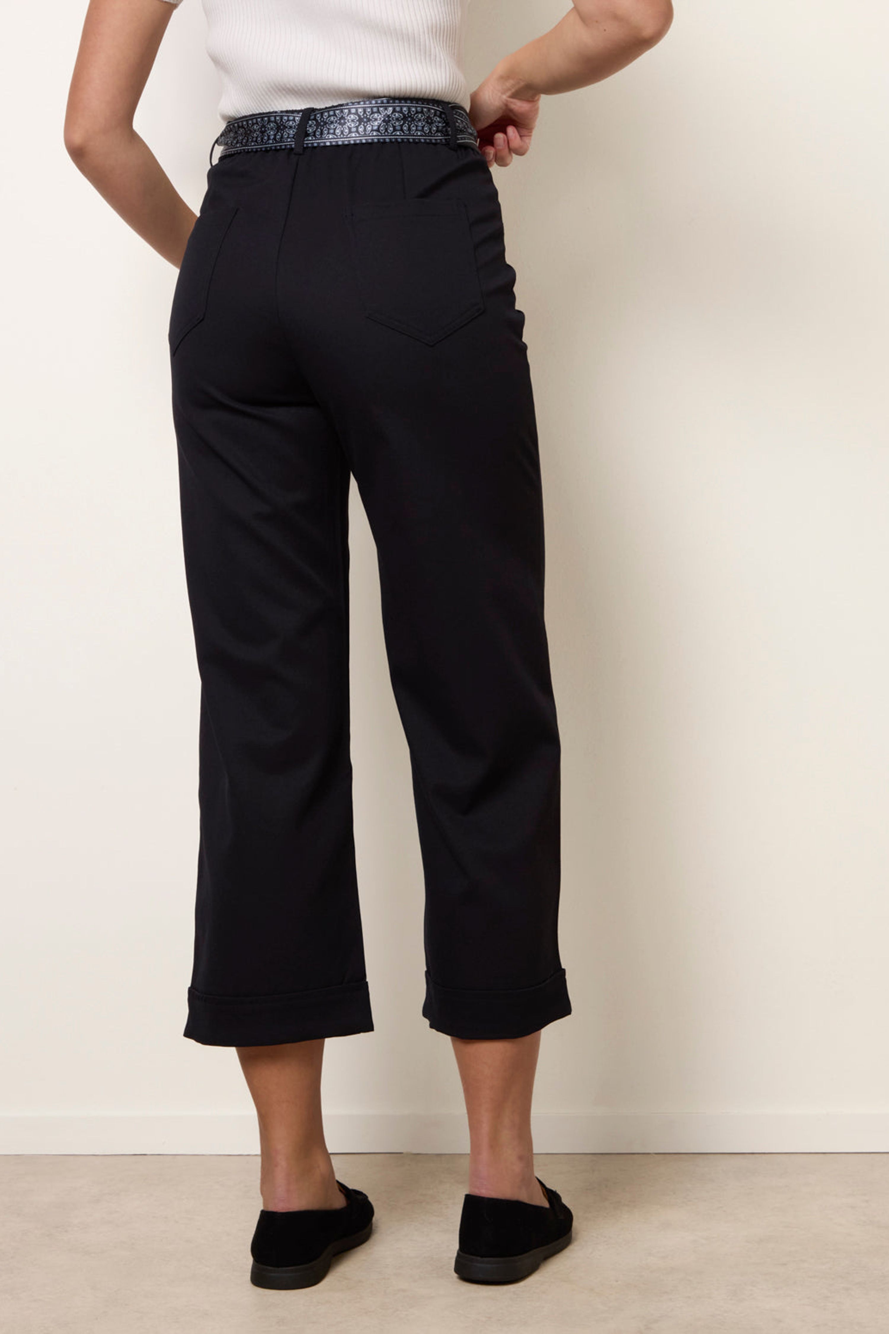 Blue Vanilla Navy Scarf Black Belt Trousers