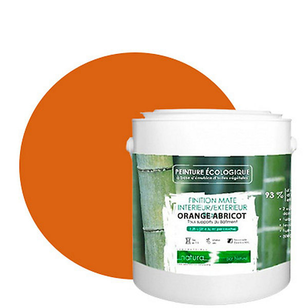 Orange Abricot Peinture interieur exterieur aspect mat Natura - Orange Abricot - 2.5L