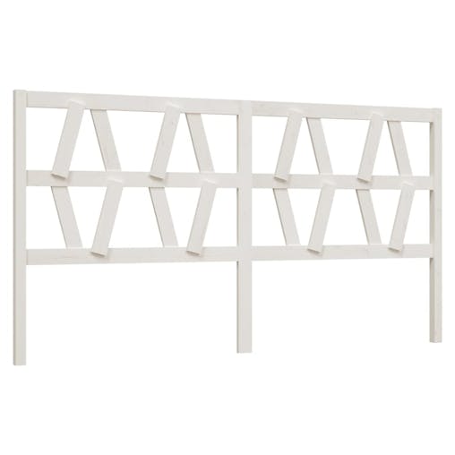 NNEVL Bed Headboard White 186x4x100 cm Solid Wood Pine