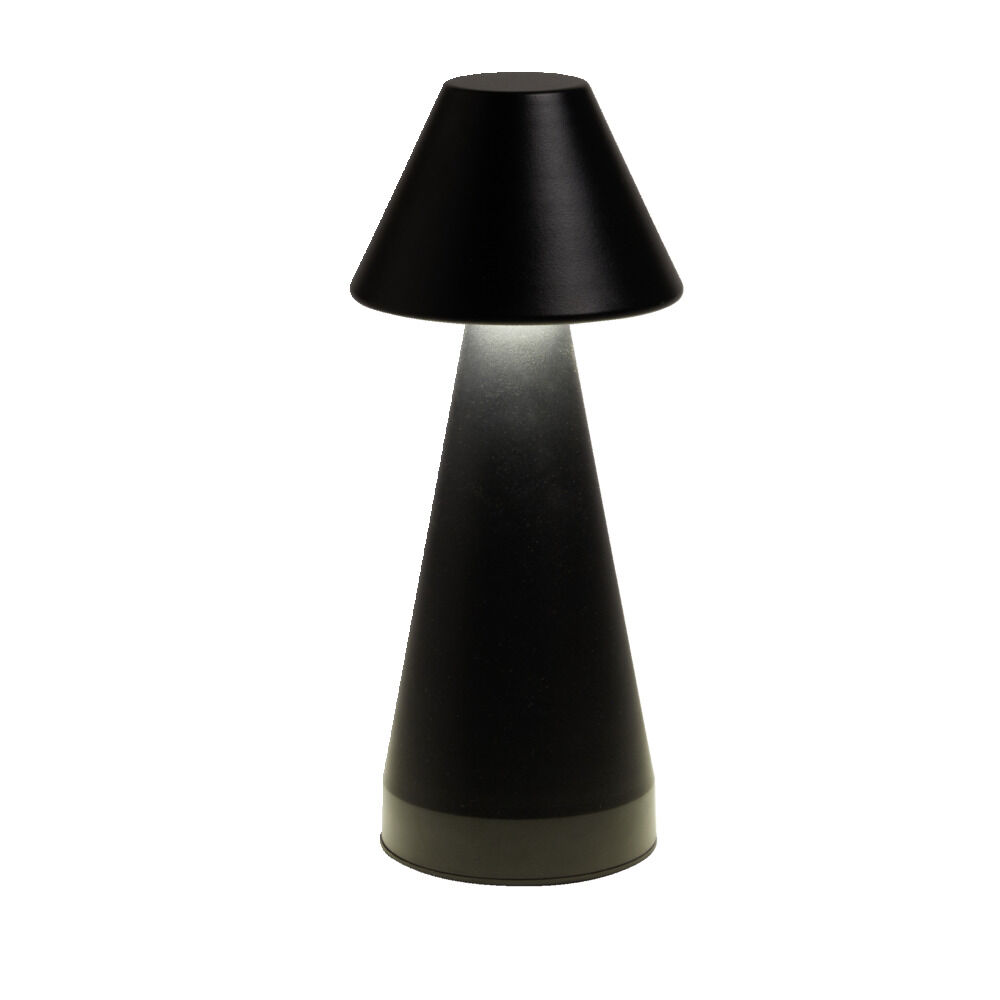 Lampe de table Conni USB tactile noire Ø9,5xH22,5cm