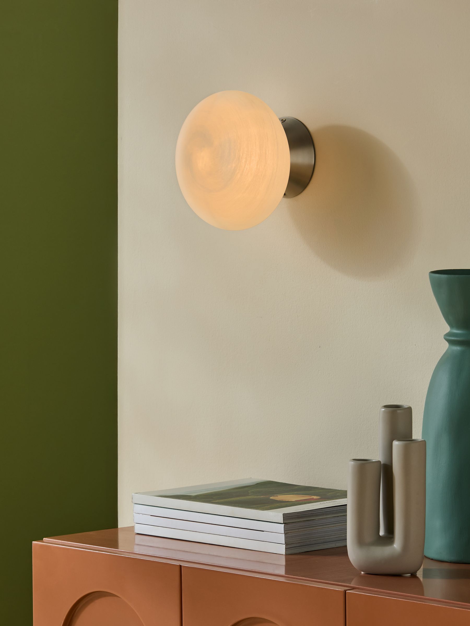 Caleb Wall Light in Silver/Frosted