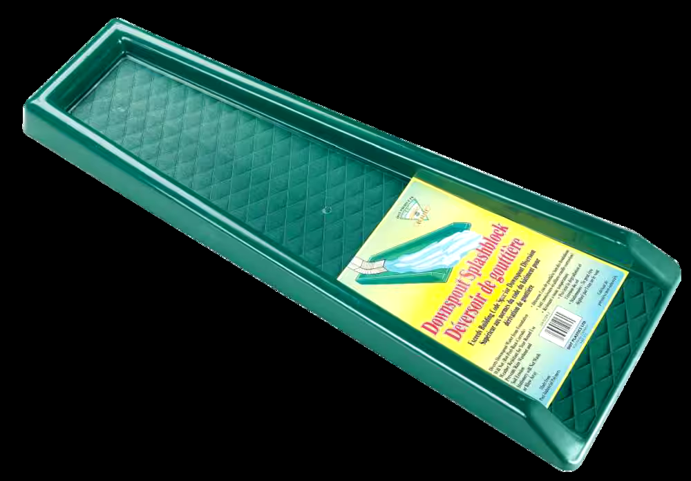 24-in Plastic Downspout Splash Block, Green