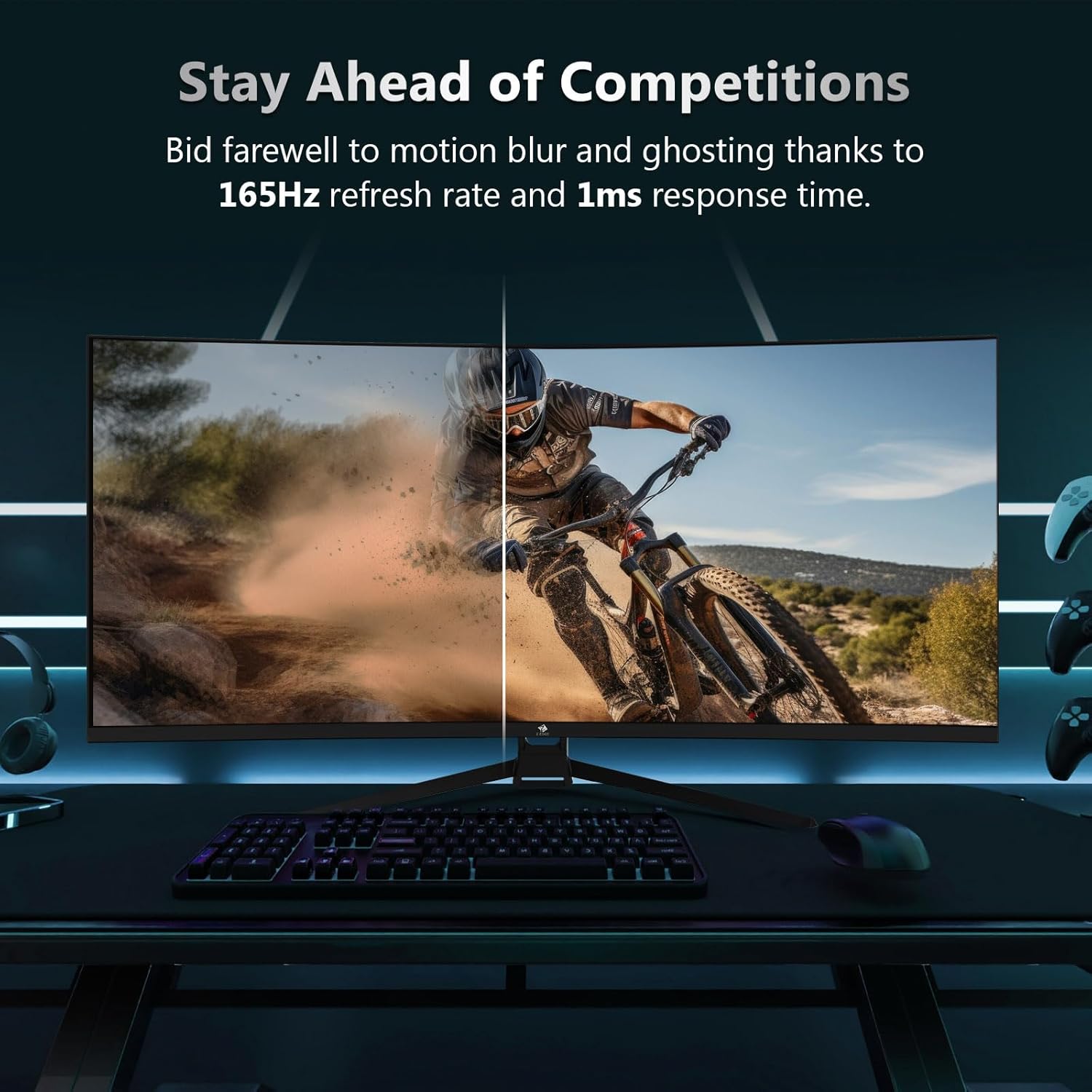 Z-Edge 34 Curved Gaming Monitor  WQHD 1440P 165Hz 144Hz PC Monitor  MPRT 1ms  21:9 Aspect Ratio  1500R  16.7M Colors  3000:1 Contrast  UG34 Frameless Bezel  2X DP 1.4 Ports and 2X HDMI 2.0 Port