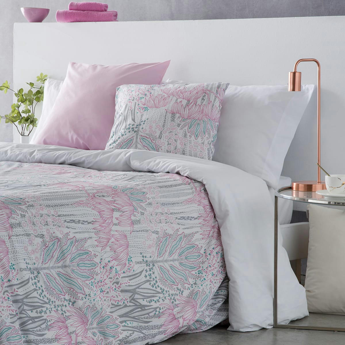 CAREUS TO - 2 taies d'oreiller  65x65 cm  - rose