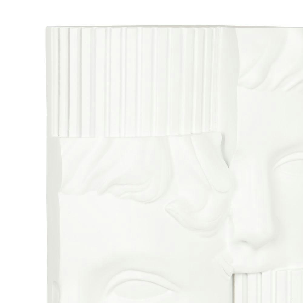 APOLLON - Déco murale visages et colonnes en polyrésine blanche 27x49