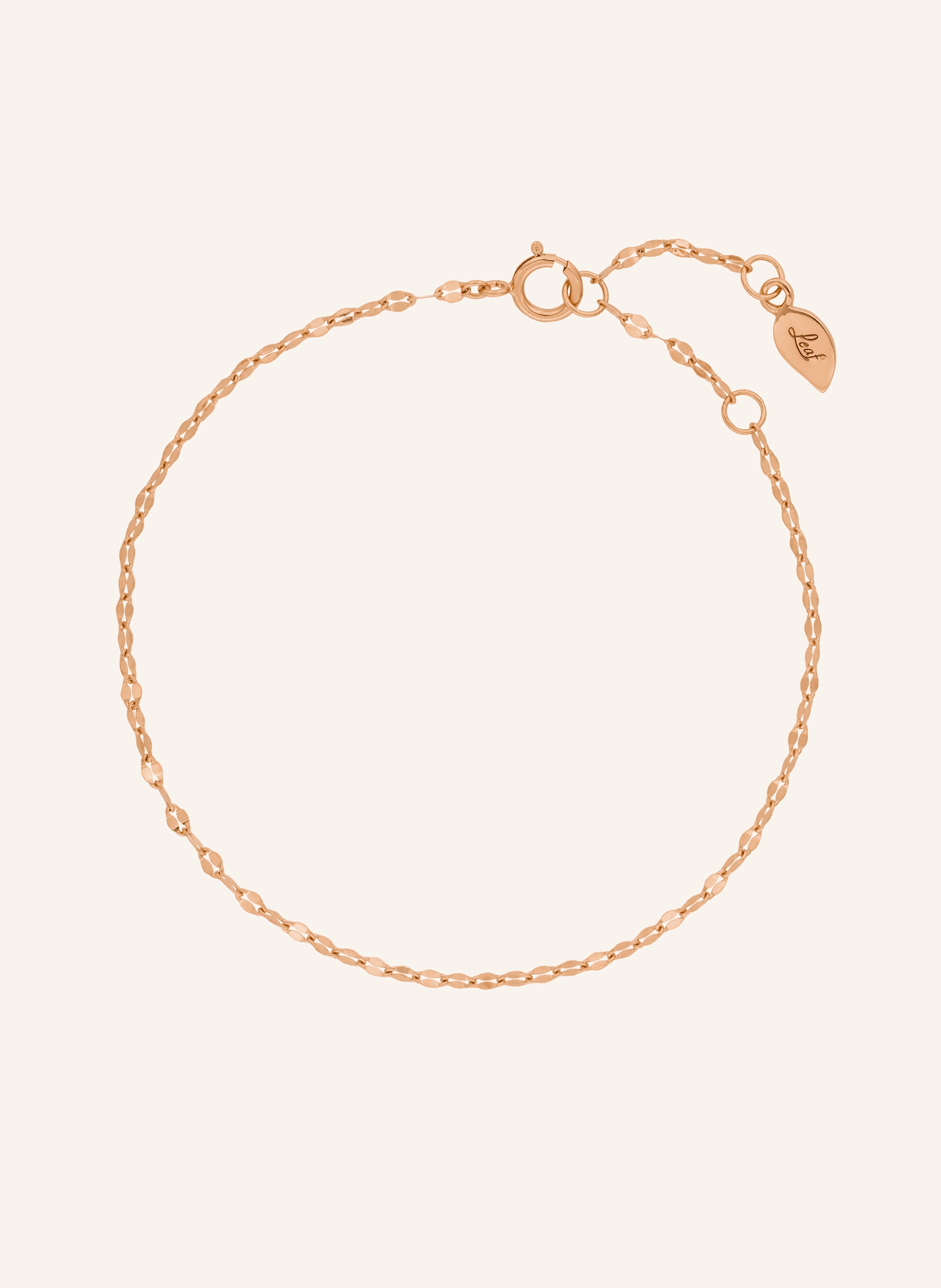 Leaf Armband SHINY TWIST aus 14 Karat Rosègold