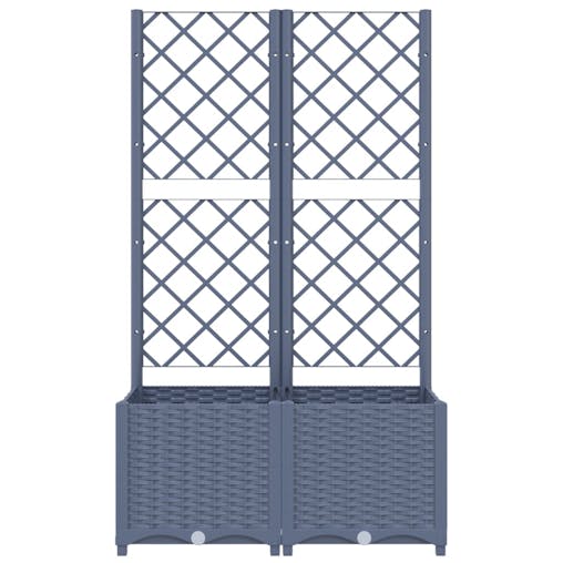 NNEVL Garden Planter with Trellis Dark Grey 80x40x136 cm PP