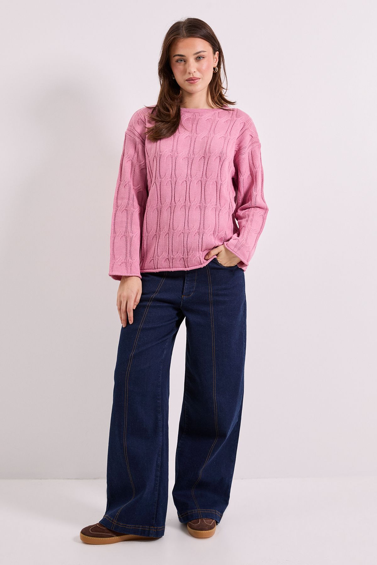 Dorothy Perkins Mauve All Over Cable Jumper