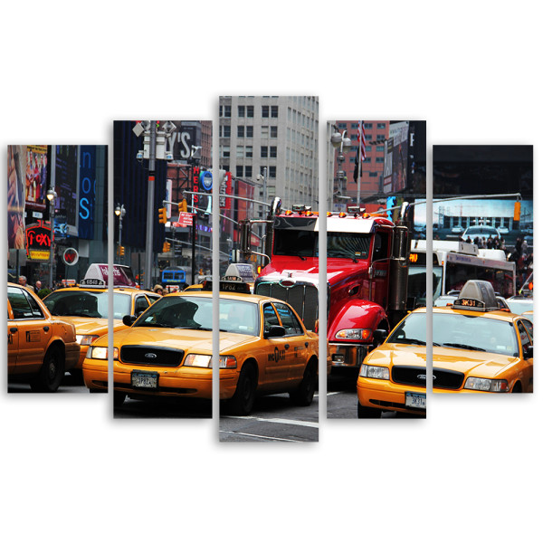 Feeby Obraz 5cz na płótnie Taxi Times Square New York