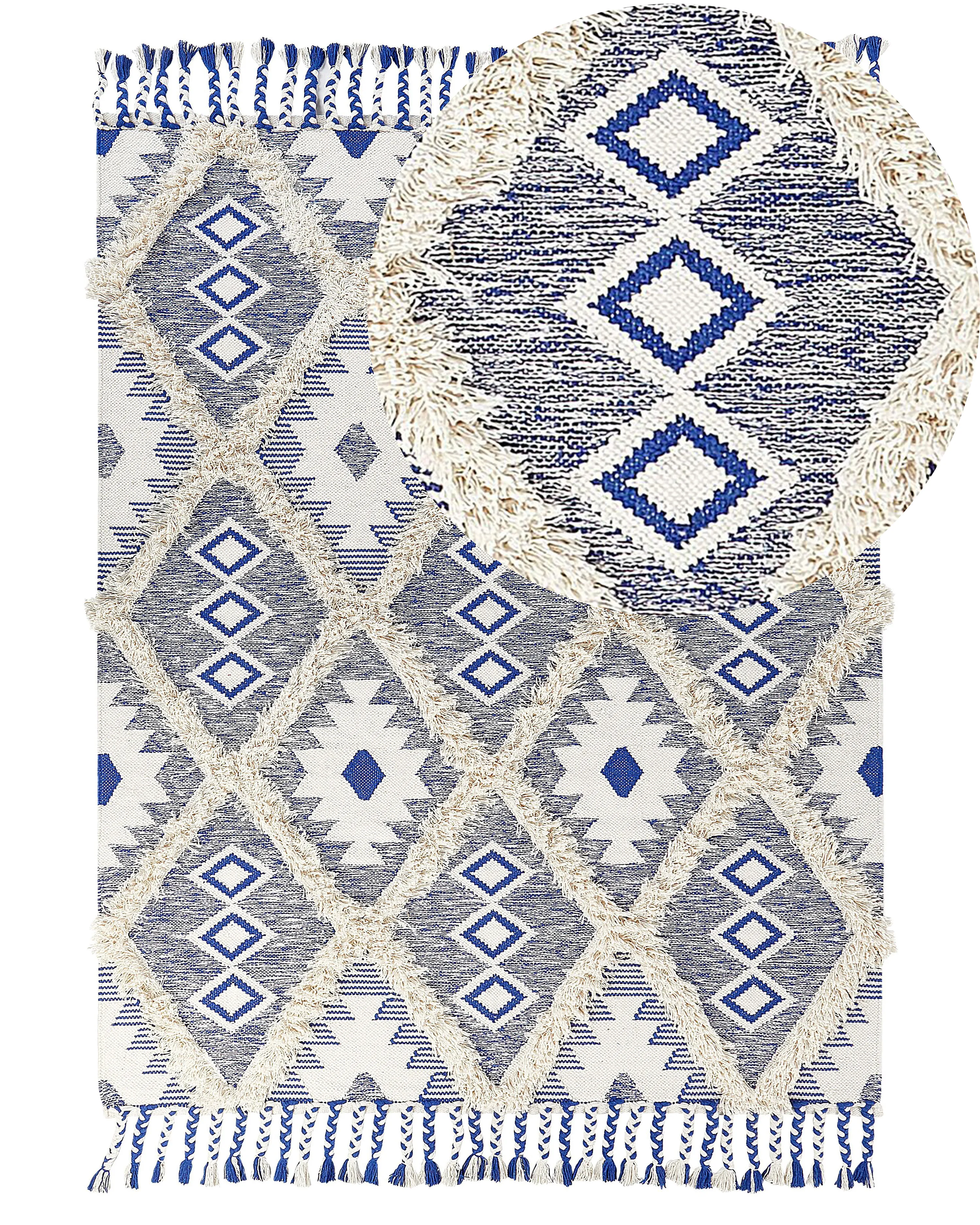 Rug MANAVGAT Light Beige 140 x 200 cm Cotton