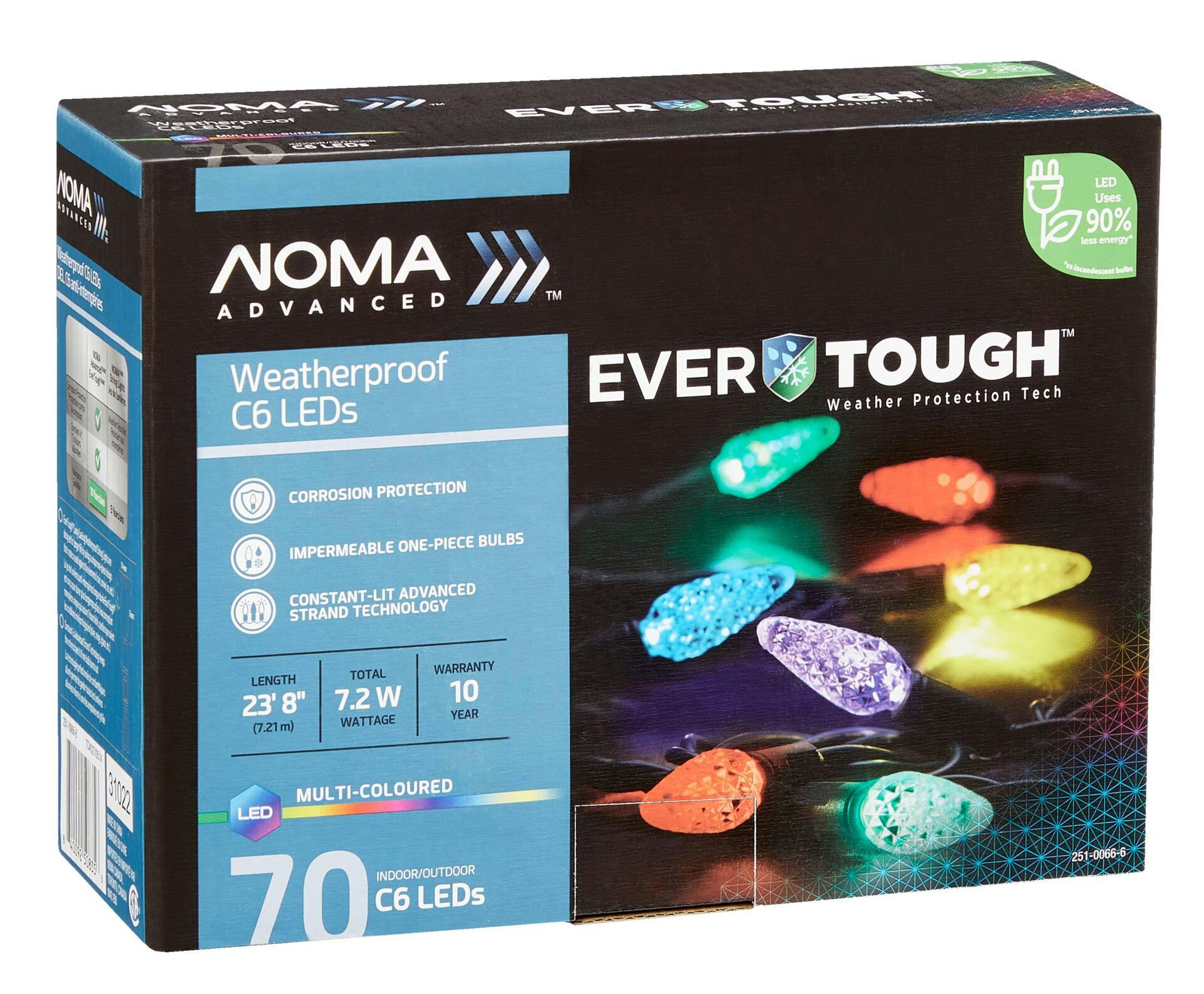 NOMA Advanced EverTough 70 C6 LED Lights, Multicoloured