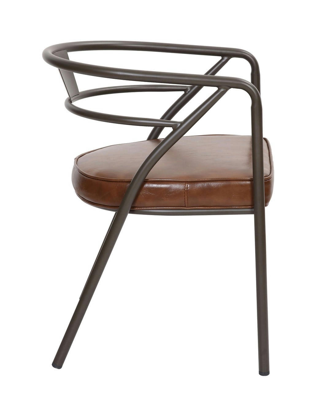 BRASSERIE - Chaise confort aspect cuir marron