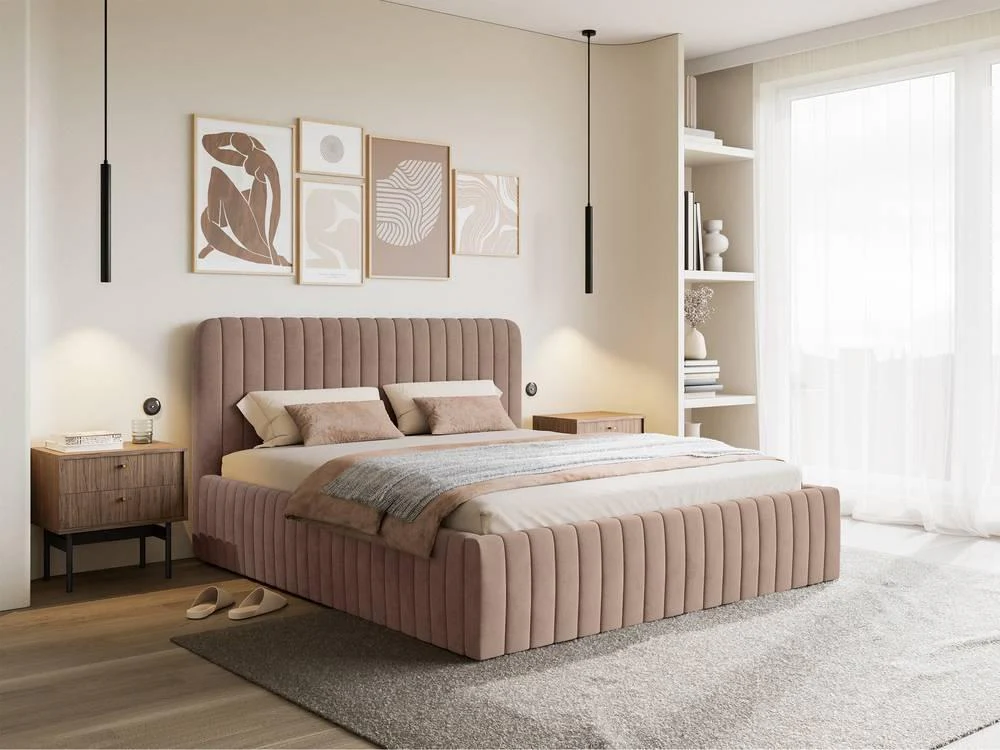 Bedframe Destro velvet met opbergruimte 140 x 200