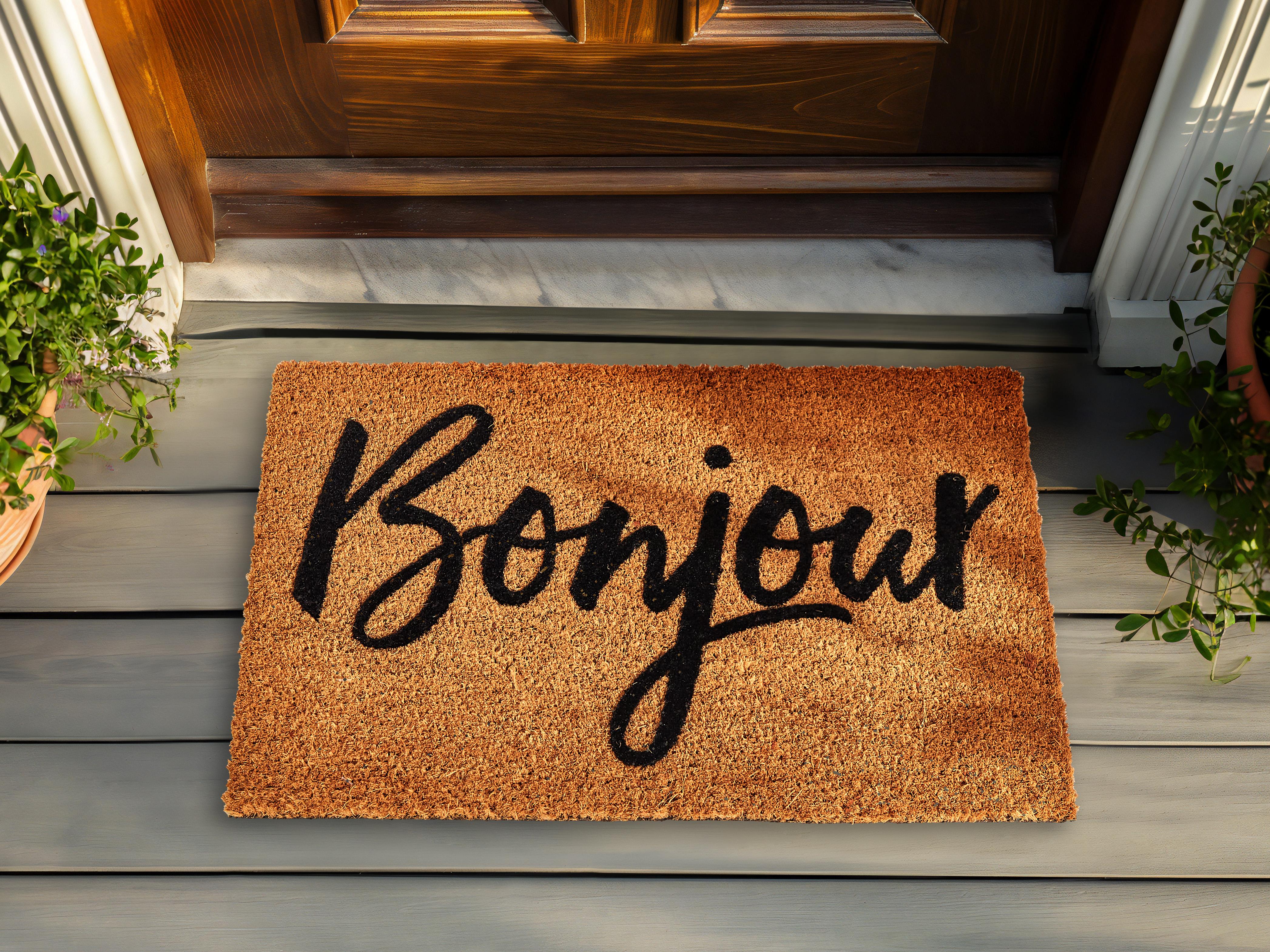 Doormat ASIR Natural 40 x 60 cm Text Coir