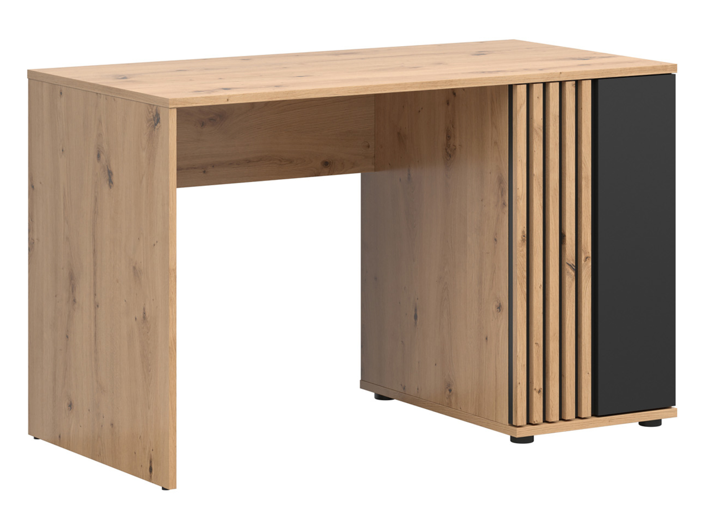Biurko Vabres 120 cm z drzwiami dąb artisan/czarny