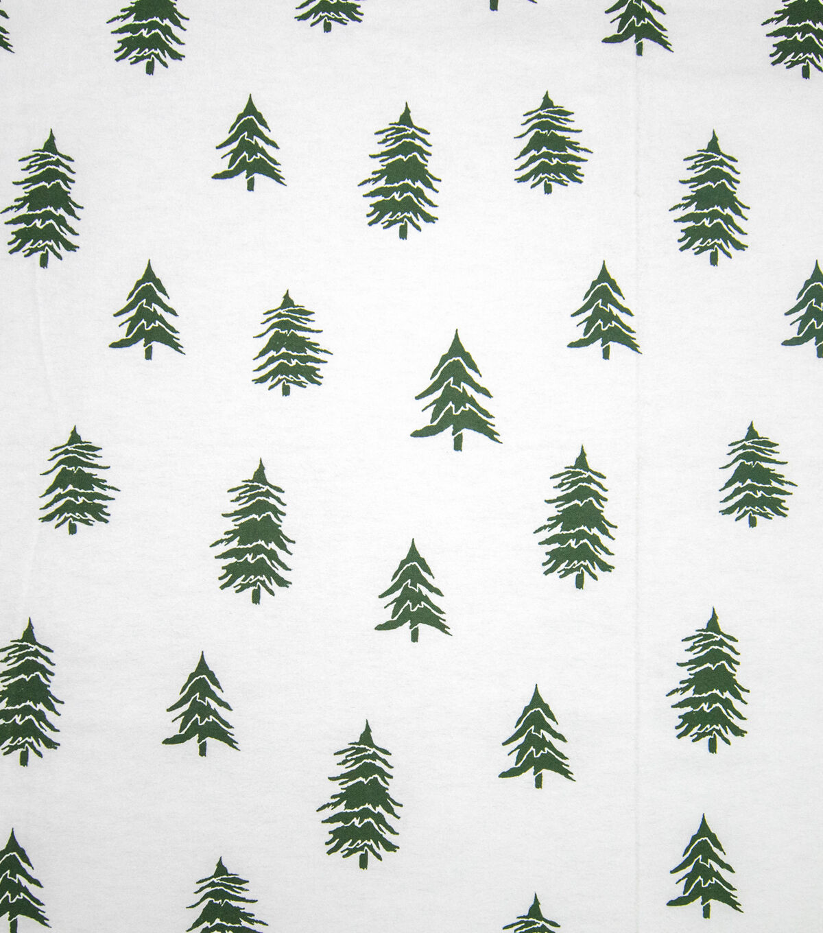 Green Trees on White Super Snuggle Christmas Flannel Fabric