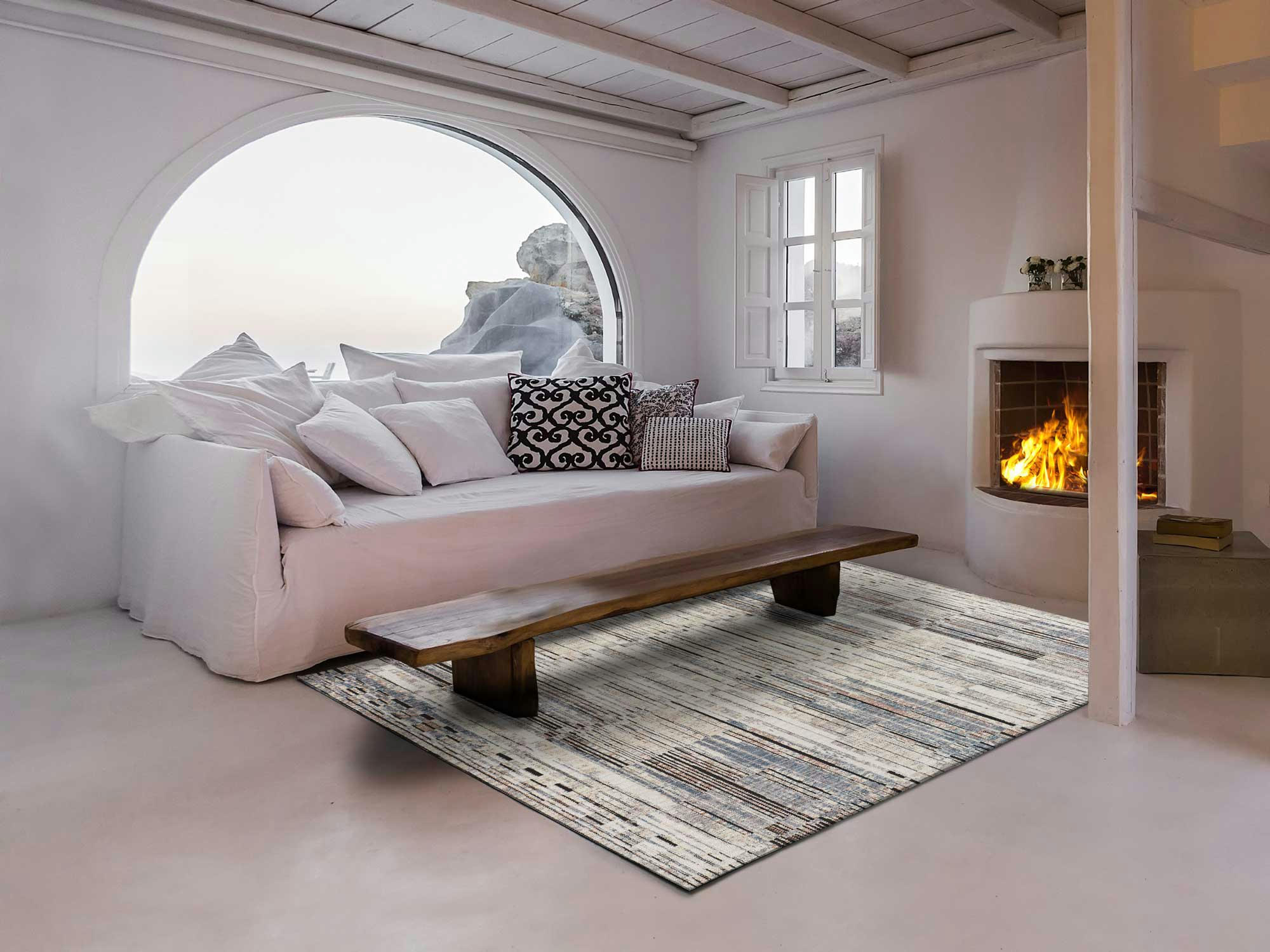 TRUVA - Tapis etnique de style vintage multicolore, 136X200 cm