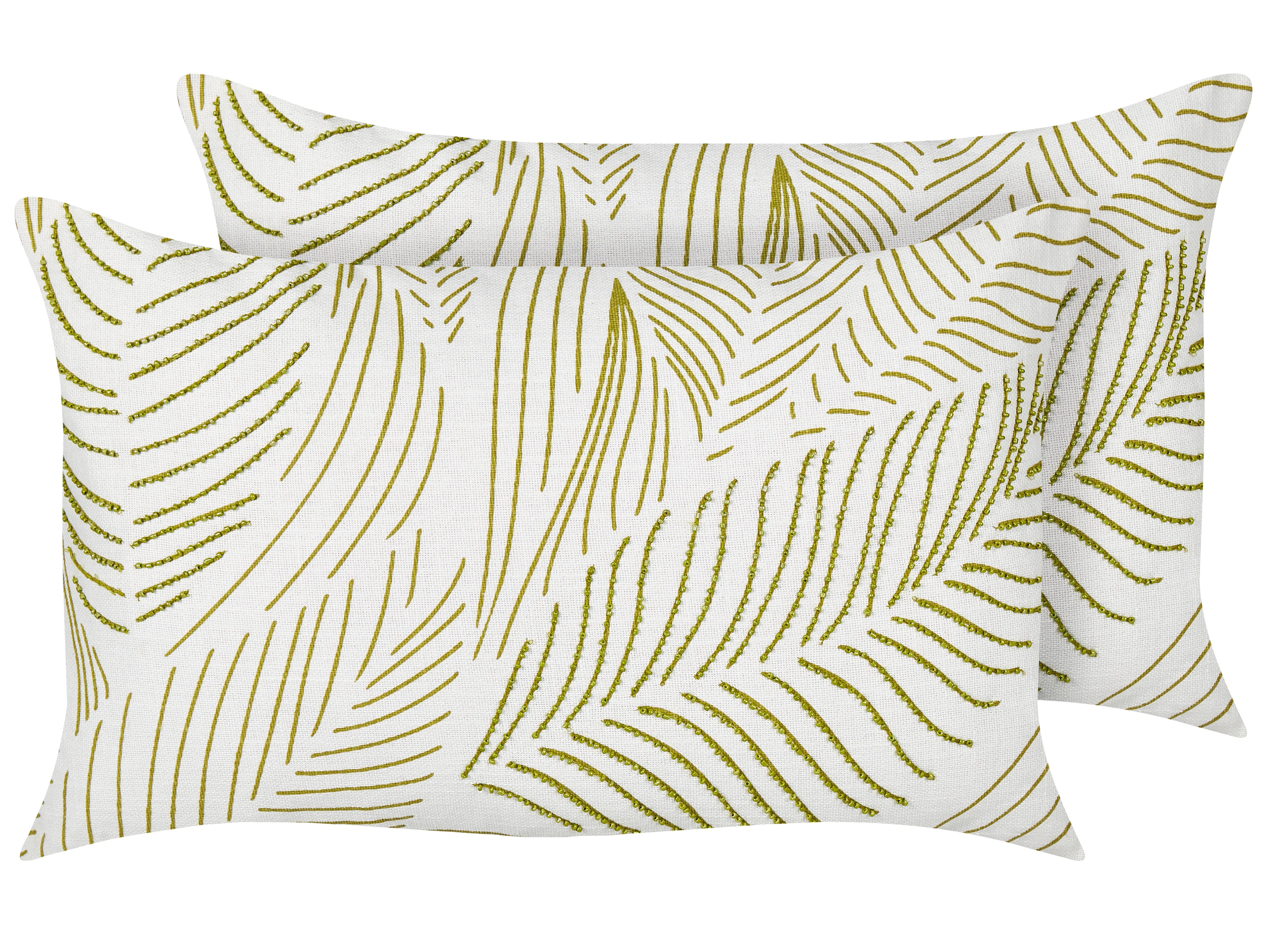 Throw Cushion SPANDOREA Cotton 30 x 50 cm Green Plant Pattern