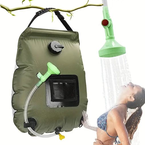 NNETM 5 Gallon Solar Heated Camping Shower Bag - Portable Bath Bag