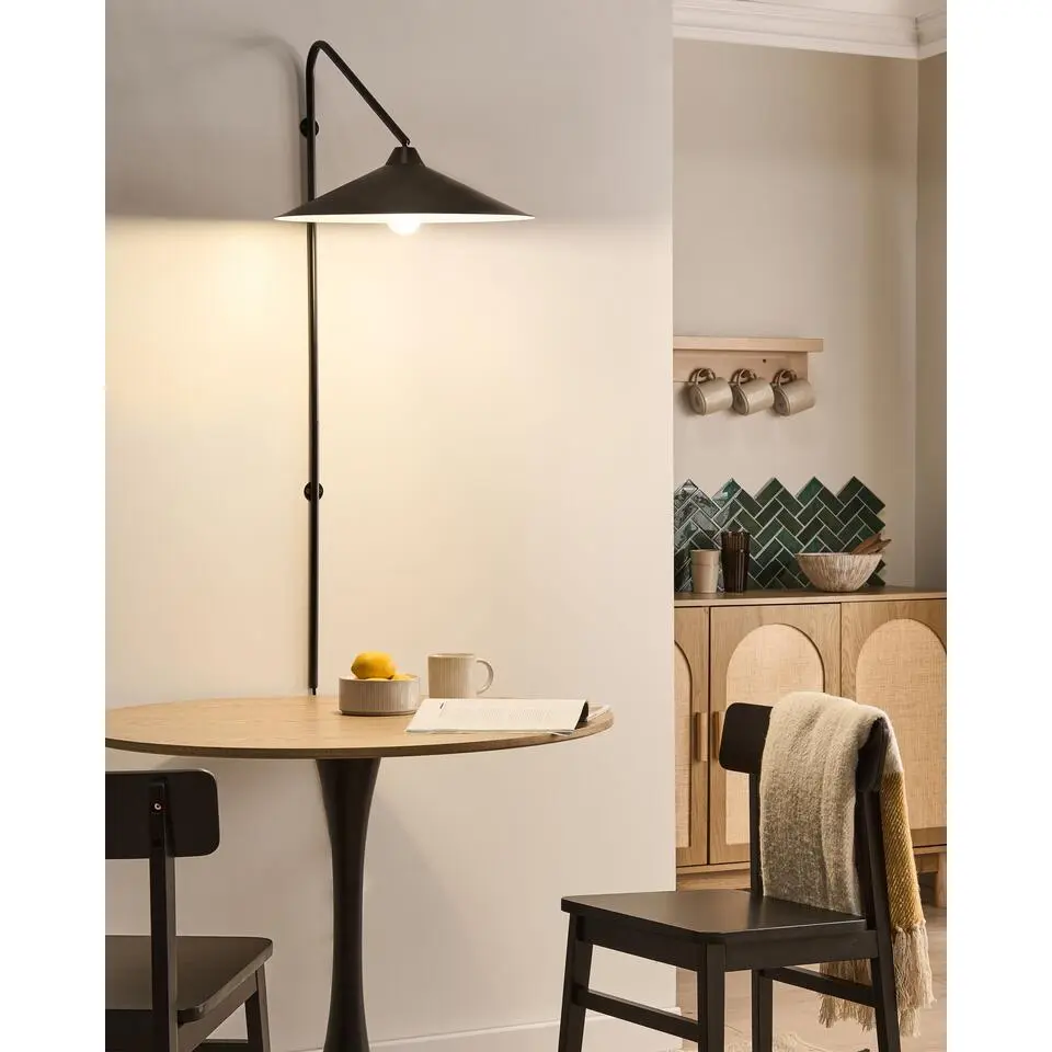 NENTON - Wandlamp - Zwart - IJzer