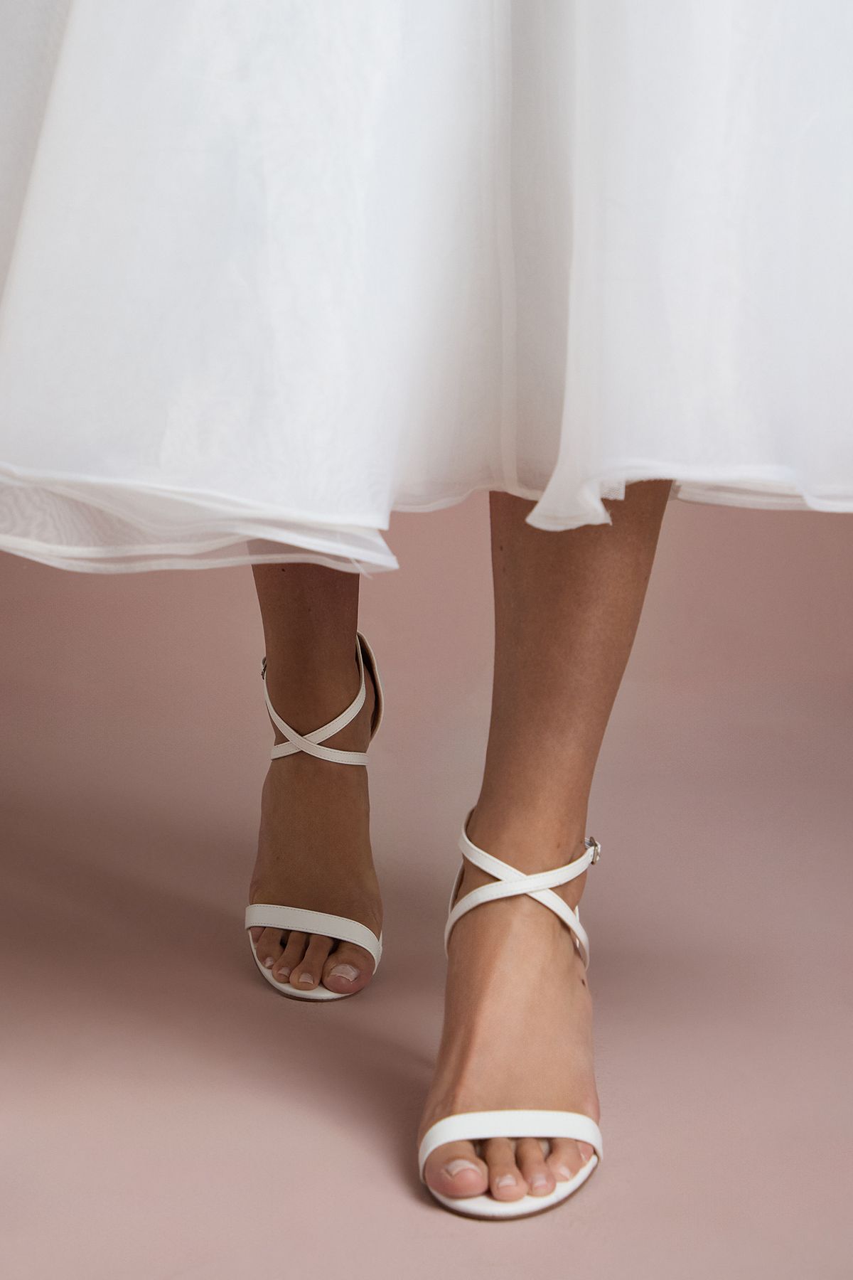 Coast Bridal Strictly Faux Leather Cross Strap High Stiletto Sandals