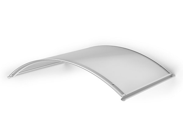 ARCTOM Auvent Top 130x70, couleur blanc RAL9016, plaque incolore
