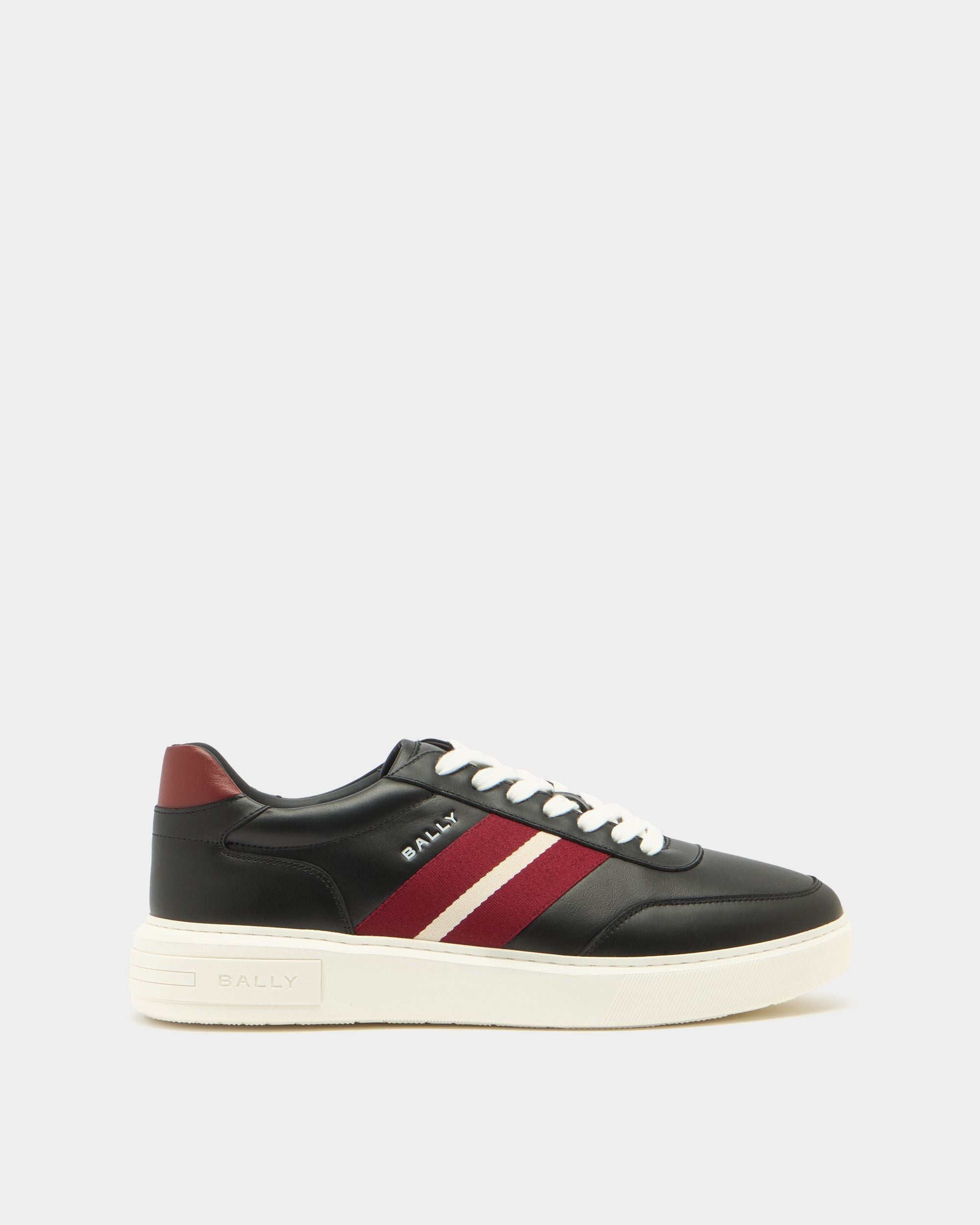 Bally Lift Sneaker aus schwarzem und rotem Leder