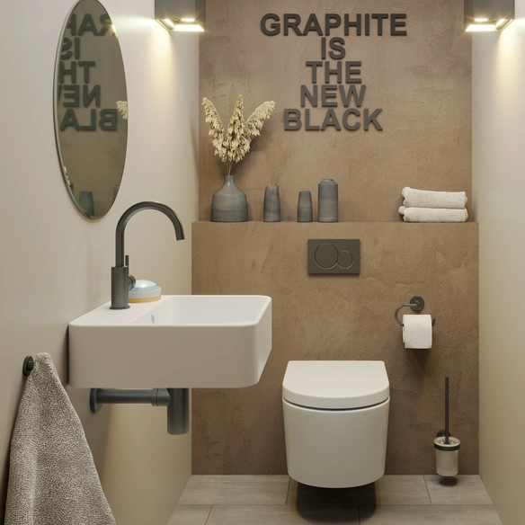 Handtuch-Haken »SIVO«, Graphit, Montageart: Bohren