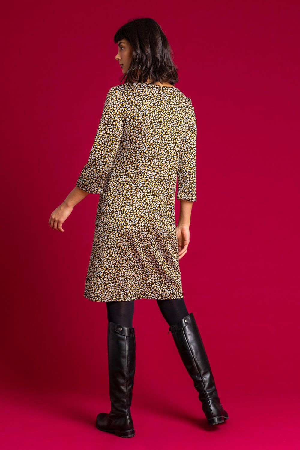 Roman Abstract Spot Jersey Shift Dress