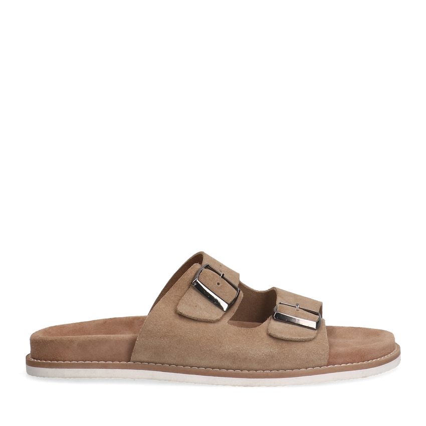 Manfield Beige suède slippers