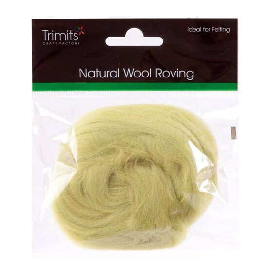Trimits Pistachio Natural Wool Roving 10g