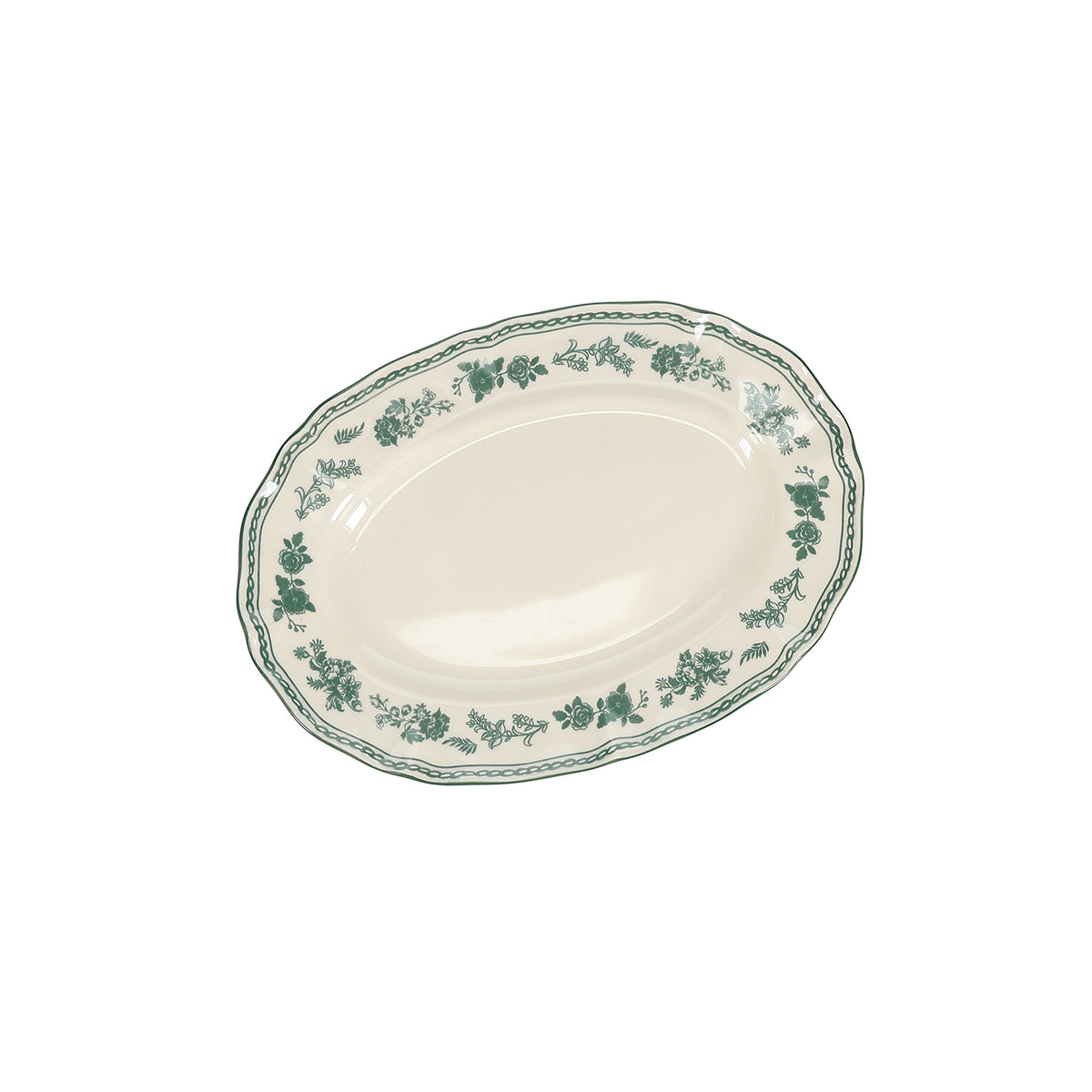 S|P Collection - Serveerschaal 25,5x18cm ovaal green Cyril - Set van 2