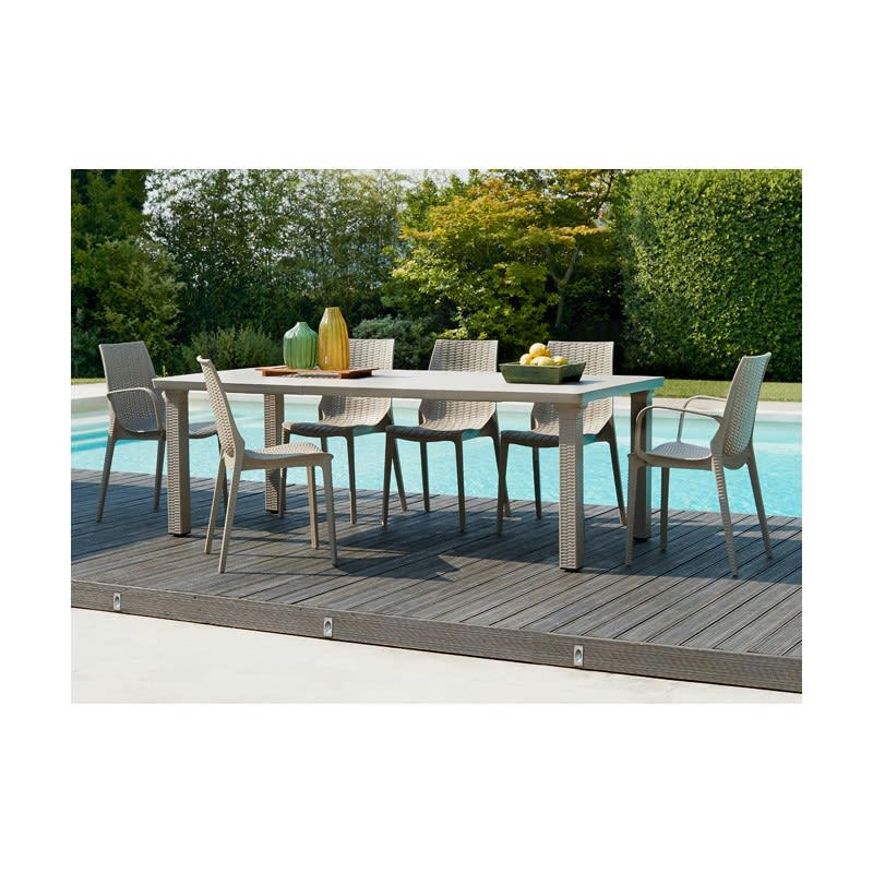 LUCREZIA - Chaise design en plastique taupe